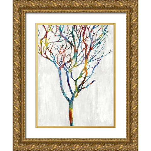 Branches I Gold Ornate Wood Framed Art Print with Double Matting by Webster, Kyle