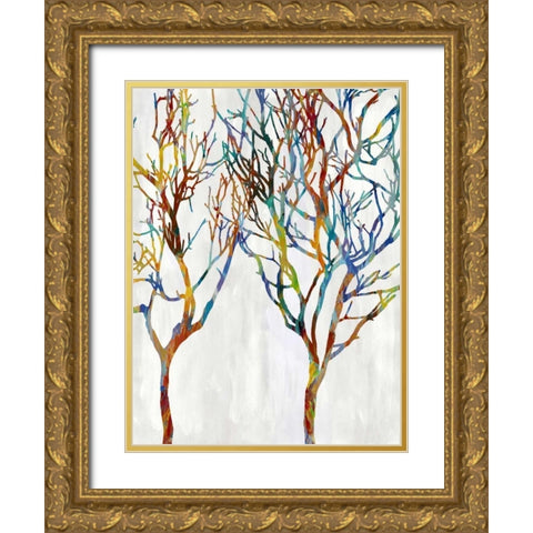 Branches II Gold Ornate Wood Framed Art Print with Double Matting by Webster, Kyle