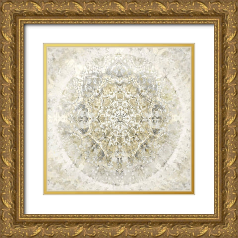 Tapestry Neutral Gold Ornate Wood Framed Art Print with Double Matting by Kearns, Molly