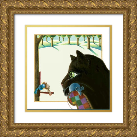 Best Seat in the House (Green) Gold Ornate Wood Framed Art Print with Double Matting by Seeley, Laura