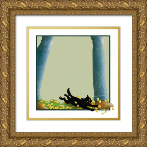 Fast Friends (no Verse) Gold Ornate Wood Framed Art Print with Double Matting by Seeley, Laura