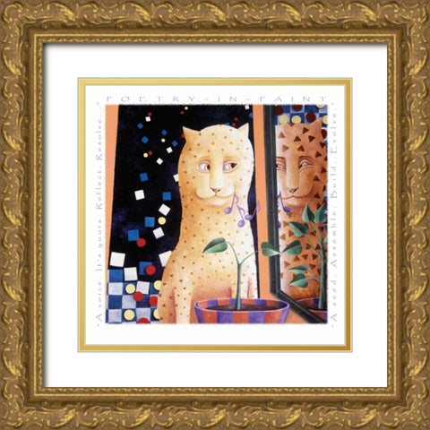 Reflect-Poetry in Paint Gold Ornate Wood Framed Art Print with Double Matting by Seeley, Laura