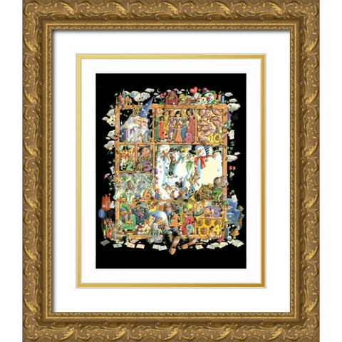 Shadowbox Hunt -Count to Ten Gold Ornate Wood Framed Art Print with Double Matting by Seeley, Laura