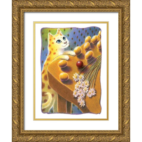 Time to play Gold Ornate Wood Framed Art Print with Double Matting by Seeley, Laura