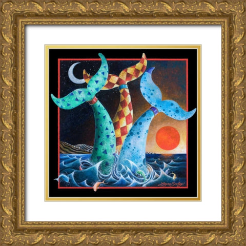 Splash Dance Gold Ornate Wood Framed Art Print with Double Matting by Seeley, Laura