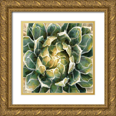 Succulent III Gold Ornate Wood Framed Art Print with Double Matting by Benson, Lindsay