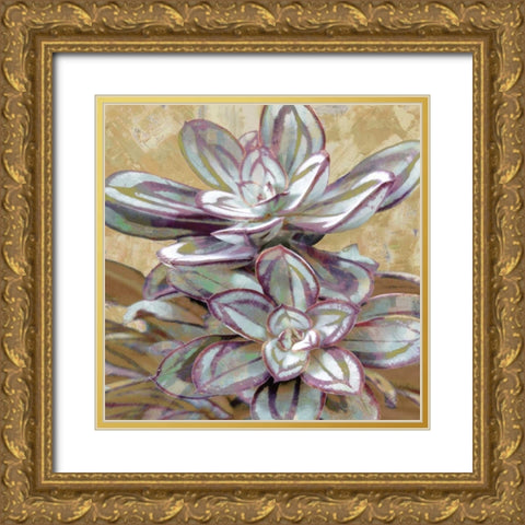 Succulent IV Gold Ornate Wood Framed Art Print with Double Matting by Benson, Lindsay