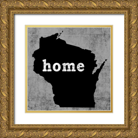 WisconsinÂ  Gold Ornate Wood Framed Art Print with Double Matting by Wilson, Luke