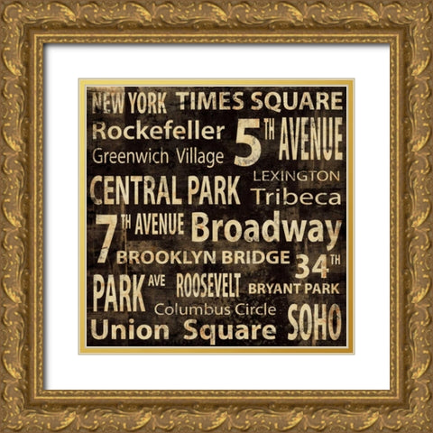NY Gold Ornate Wood Framed Art Print with Double Matting by Wilson, Luke