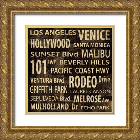 LA Gold Ornate Wood Framed Art Print with Double Matting by Wilson, Luke