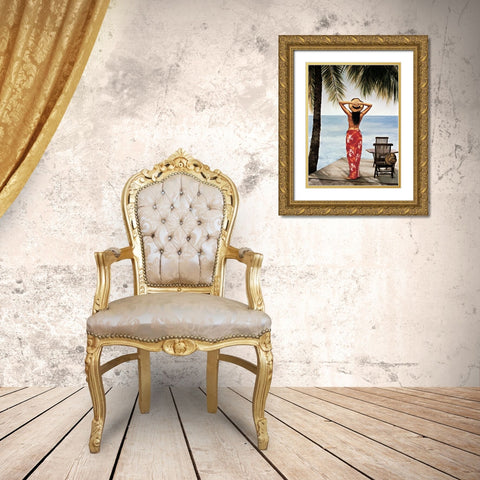 Tropical Resort I Gold Ornate Wood Framed Art Print with Double Matting by Arellano, Migdalia