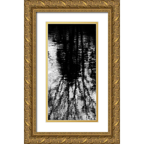Reflecting Triptych I Gold Ornate Wood Framed Art Print with Double Matting by Barrett, Michael