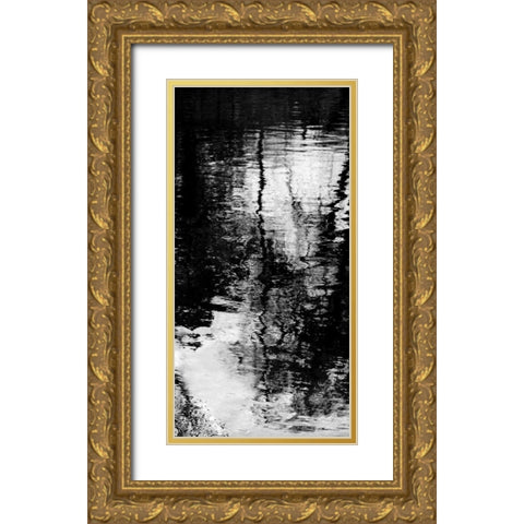 Reflecting Triptych II Gold Ornate Wood Framed Art Print with Double Matting by Barrett, Michael