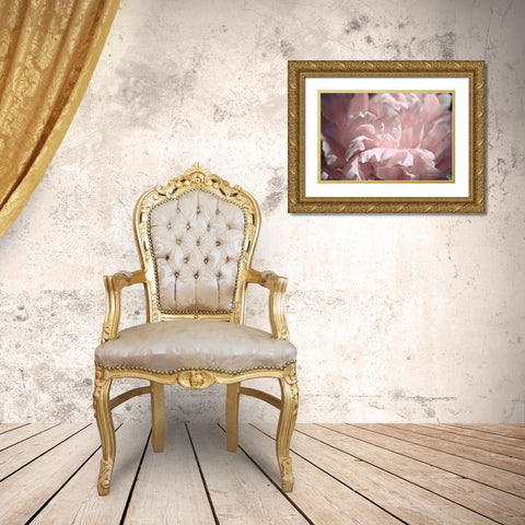 Velvet Peony II Gold Ornate Wood Framed Art Print with Double Matting by Calkins, Michelle