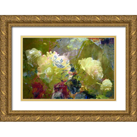 Garden Abstract  Gold Ornate Wood Framed Art Print with Double Matting by Calkins, Michelle