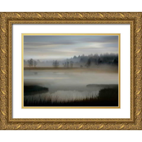 Early Morning Gold Ornate Wood Framed Art Print with Double Matting by Clark, Madeline