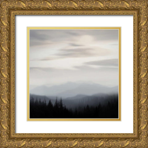 Mountain Vista II Gold Ornate Wood Framed Art Print with Double Matting by Clark, Madeline