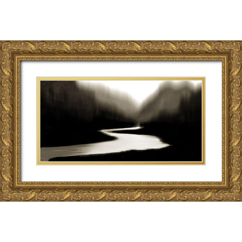 River at Day Break I Gold Ornate Wood Framed Art Print with Double Matting by Clark, Madeline