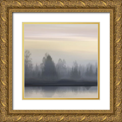 At Dawn Soft Sky II Gold Ornate Wood Framed Art Print with Double Matting by Clark, Madeline