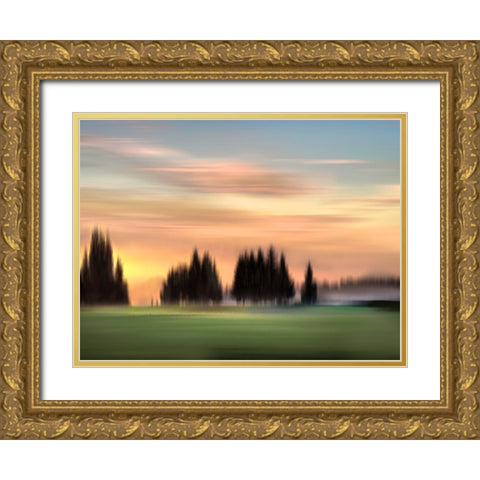 New Day Light Gold Ornate Wood Framed Art Print with Double Matting by Clark, Madeline
