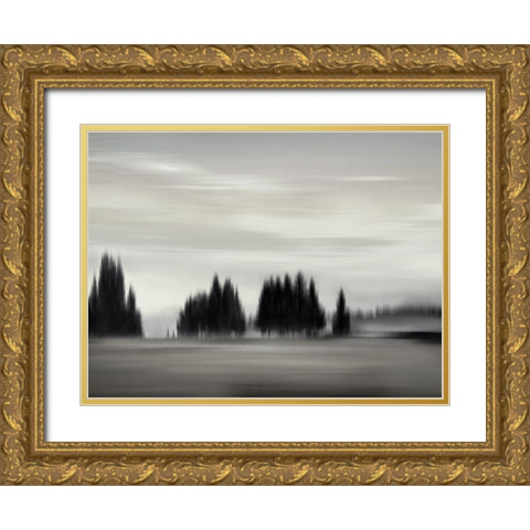 New Day Neutral Gold Ornate Wood Framed Art Print with Double Matting by Clark, Madeline