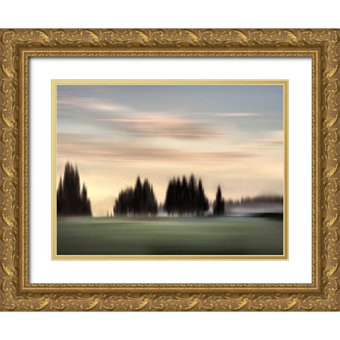 New Day Soft Gold Ornate Wood Framed Art Print with Double Matting by Clark, Madeline