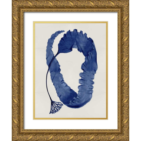 Sea Life - Indigo II Gold Ornate Wood Framed Art Print with Double Matting by Miller, Melonie