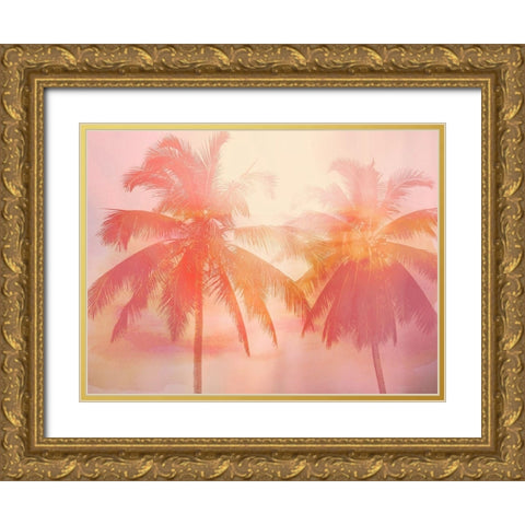 Palm Breeze II Gold Ornate Wood Framed Art Print with Double Matting by Jensen, Mia