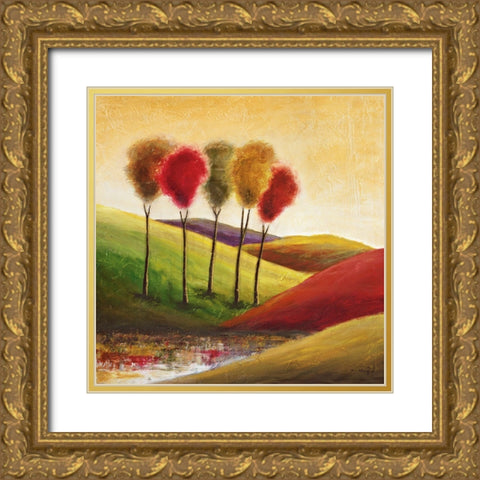 Endless Hills II Gold Ornate Wood Framed Art Print with Double Matting by Klung, Mike
