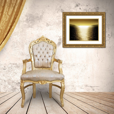 Sunlight Reflection - Golden Gold Ornate Wood Framed Art Print with Double Matting by Olsen, Maggie