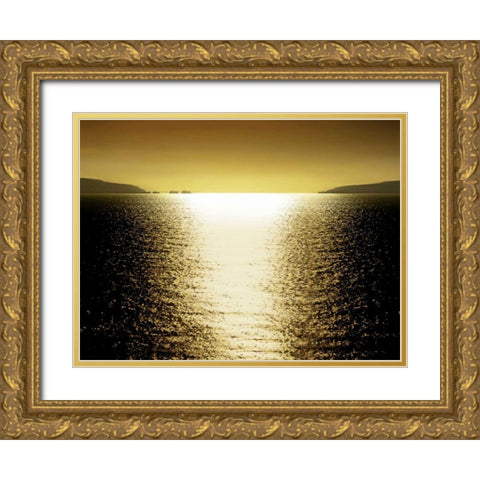 Sunlight Reflection - Golden Gold Ornate Wood Framed Art Print with Double Matting by Olsen, Maggie