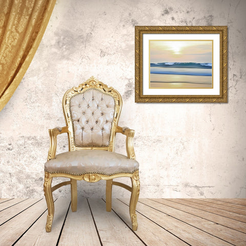 Waves Gold Ornate Wood Framed Art Print with Double Matting by Olsen, Maggie