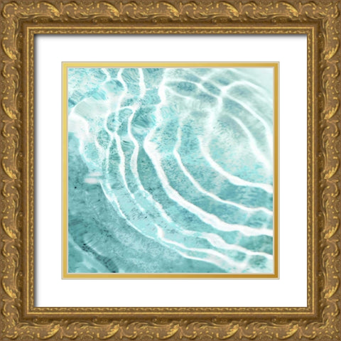 Aqua Ripple Reflection I Gold Ornate Wood Framed Art Print with Double Matting by Olsen, Maggie