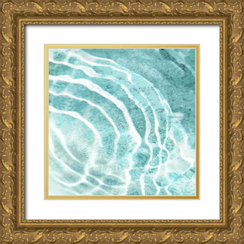 Aqua Ripple Reflection II Gold Ornate Wood Framed Art Print with Double Matting by Olsen, Maggie