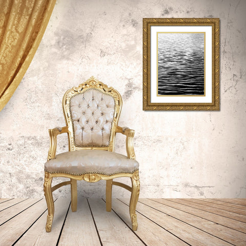 Ocean Current BW I Gold Ornate Wood Framed Art Print with Double Matting by Olsen, Maggie