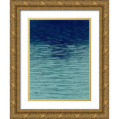 Ocean Current Blue II Gold Ornate Wood Framed Art Print with Double Matting by Olsen, Maggie