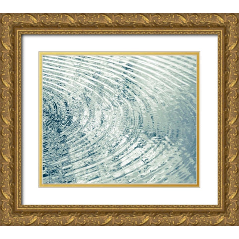 Ripples Aqua II Gold Ornate Wood Framed Art Print with Double Matting by Olsen, Maggie