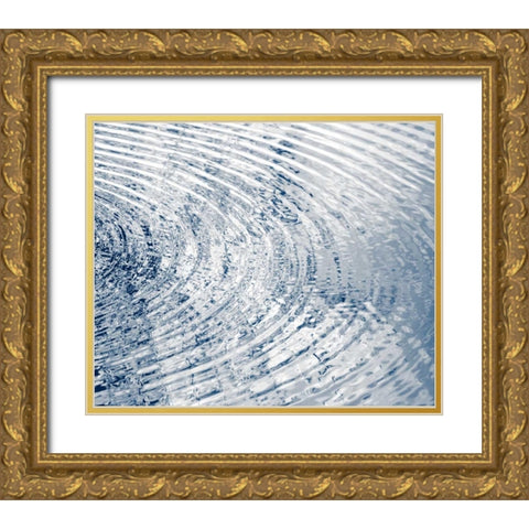 Ripples Indigo II Gold Ornate Wood Framed Art Print with Double Matting by Olsen, Maggie
