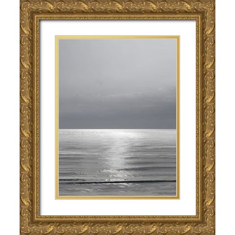 Moonlit Ocean Gray III Gold Ornate Wood Framed Art Print with Double Matting by Olsen, Maggie