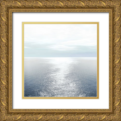 Ocean Light Blue I Gold Ornate Wood Framed Art Print with Double Matting by Olsen, Maggie