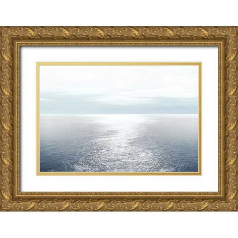Ocean Light Blue II Gold Ornate Wood Framed Art Print with Double Matting by Olsen, Maggie