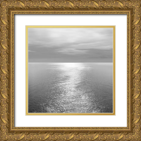 Ocean Light Gray III Gold Ornate Wood Framed Art Print with Double Matting by Olsen, Maggie