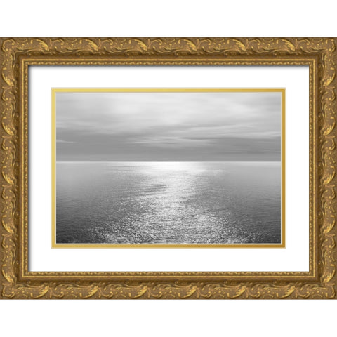 Ocean Light Gray IV Gold Ornate Wood Framed Art Print with Double Matting by Olsen, Maggie