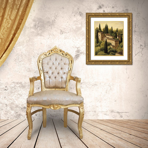 Tuscan Hillside I Gold Ornate Wood Framed Art Print with Double Matting by Moretti, Maurizio