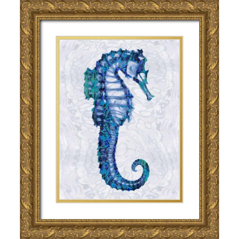 Sea Horse II Gold Ornate Wood Framed Art Print with Double Matting by Miller, Melonie