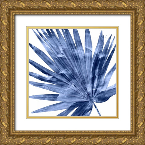 Tropical Indigo Palm IV Gold Ornate Wood Framed Art Print with Double Matting by Miller, Melonie