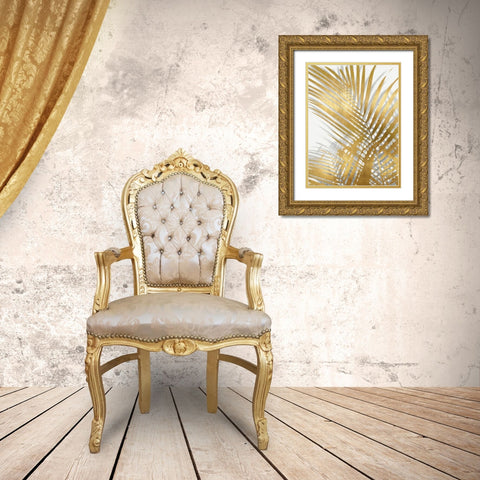Palm Shadows Gold I Gold Ornate Wood Framed Art Print with Double Matting by Miller, Melonie