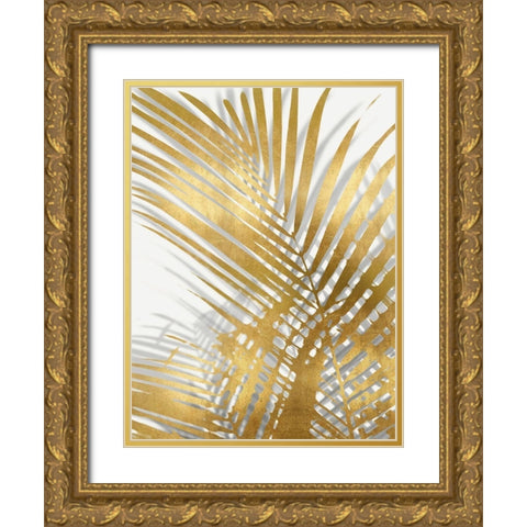 Palm Shadows Gold I Gold Ornate Wood Framed Art Print with Double Matting by Miller, Melonie