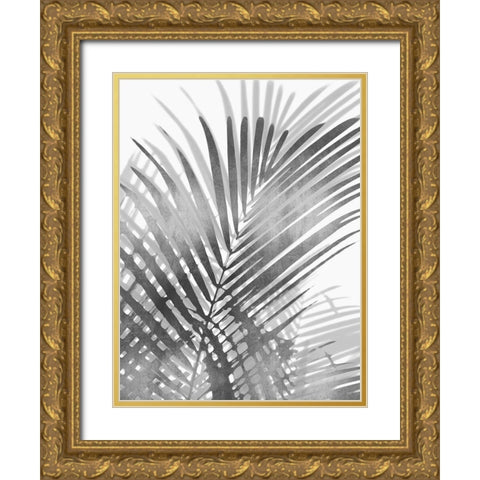 Palm Shadows I Gold Ornate Wood Framed Art Print with Double Matting by Miller, Melonie