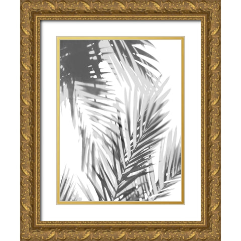 Palm Shadows II Gold Ornate Wood Framed Art Print with Double Matting by Miller, Melonie